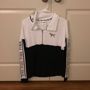 VS PINK 1/4 Zip Colorblock Sweatshirt Pullover